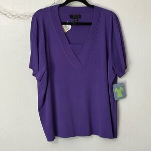 Cable & Gauge Purple V-Neck Short Sleeve Tee